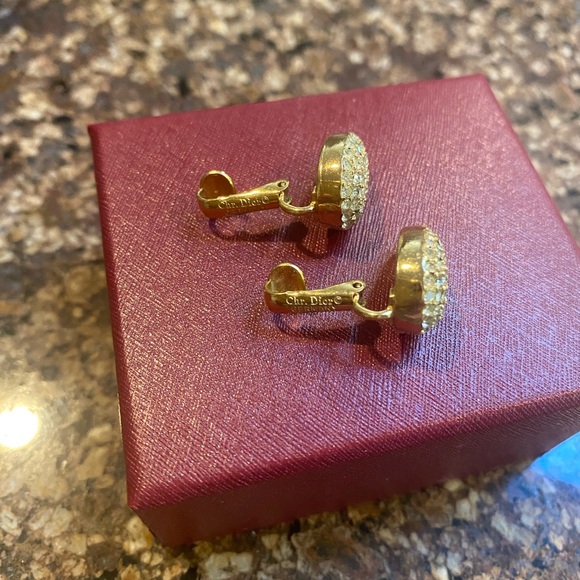 Vintage Dior Teardrop Clip On Earrings 1980s - Picture 4 of 9